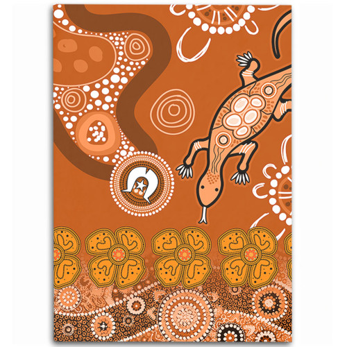 Australia Goanna Aboriginal Area Rug - Indigenous Dot Goanna (Orange) Area Rug Australia Goanna Aboriginal Area Rug - Indigenous Dot Goanna (Orange) Area Rug