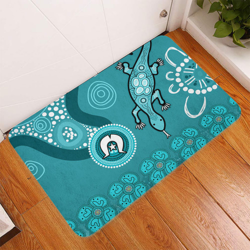 Australia Goanna Aboriginal Doormat - Indigenous Dot Goanna (Teal Blue) Doormat Australia Goanna Aboriginal Doormat - Indigenous Dot Goanna (Teal Blue) Doormat