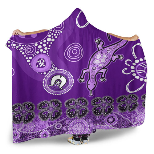 Australia Goanna Aboriginal Hooded Blanket - Indigenous Dot Goanna (Purple) Hooded Blanket Australia Goanna Aboriginal Hooded Blanket - Indigenous Dot Goanna (Purple) Hooded Blanket