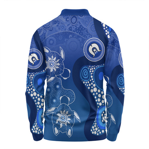 Australia Turtles Aboriginal Long Sleeve Polo Shirt - Indigenous Dot Turtles In The Ocean (Blue) Long Sleeve Polo Shirt Australia Turtles Aboriginal Long Sleeve Polo Shirt - Indigenous Dot Turtles In The Ocean (Blue) Long Sleeve Polo Shirt
