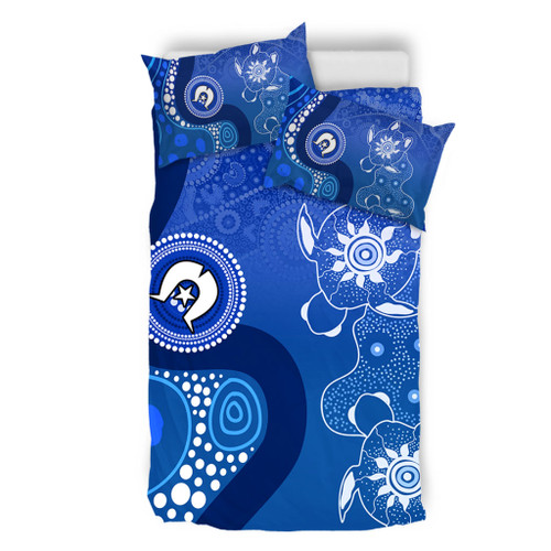 Australia Turtles Aboriginal Bedding Set - Indigenous Dot Turtles In The Ocean (Blue) Bedding Set Australia Turtles Aboriginal Bedding Set - Indigenous Dot Turtles In The Ocean (Blue) Bedding Set