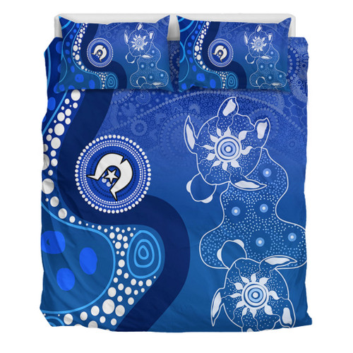 Australia Turtles Aboriginal Bedding Set - Indigenous Dot Turtles In The Ocean (Blue) Bedding Set Australia Turtles Aboriginal Bedding Set - Indigenous Dot Turtles In The Ocean (Blue) Bedding Set