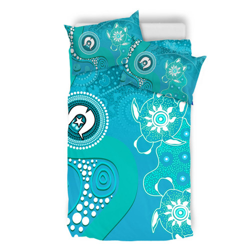 Australia Turtles Aboriginal Bedding Set - Indigenous Dot Turtles In The Ocean (Turquoise) Bedding Set Australia Turtles Aboriginal Bedding Set - Indigenous Dot Turtles In The Ocean (Turquoise) Bedding Set