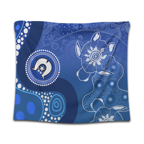 Australia Turtles Aboriginal Tapestry - Indigenous Dot Turtles In The Ocean (Blue) Tapestry Australia Turtles Aboriginal Tapestry - Indigenous Dot Turtles In The Ocean (Blue) Tapestry