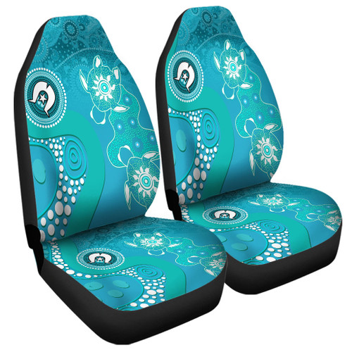 Australia Turtles Aboriginal Car Seat Cover - Indigenous Dot Turtles In The Ocean (Turquoise) Car Seat Cover Australia Turtles Aboriginal Car Seat Cover - Indigenous Dot Turtles In The Ocean (Turquoise) Car Seat Cover