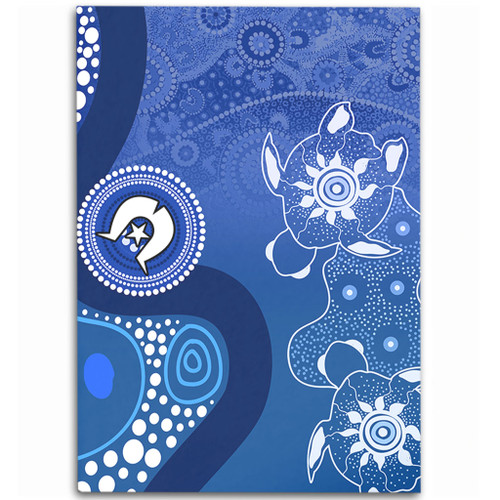 Australia Turtles Aboriginal Area Rug - Indigenous Dot Turtles In The Ocean (Blue) Area Rug Australia Turtles Aboriginal Area Rug - Indigenous Dot Turtles In The Ocean (Blue) Area Rug