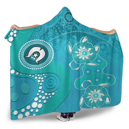 Australia Turtles Aboriginal Hooded Blanket - Indigenous Dot Turtles In The Ocean (Turquoise) Hooded Blanket Australia Turtles Aboriginal Hooded Blanket - Indigenous Dot Turtles In The Ocean (Turquoise) Hooded Blanket