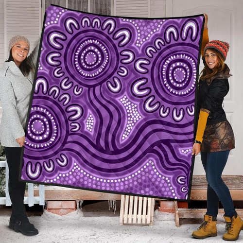 Australia Aboriginal Quilt - Dot Patterns From Indigenous Australian Culture (Purple) Quilt