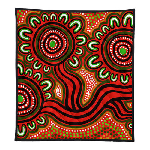 Australia Aboriginal Quilt - Dot Patterns From Indigenous Australian Culture (Orange) Quilt