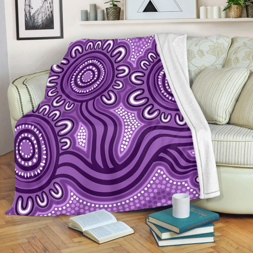 Australia Aboriginal Blanket - Dot Patterns From Indigenous Australian Culture (Purple) Blanket Australia Aboriginal Blanket - Dot Patterns From Indigenous Australian Culture (Purple) Blanket