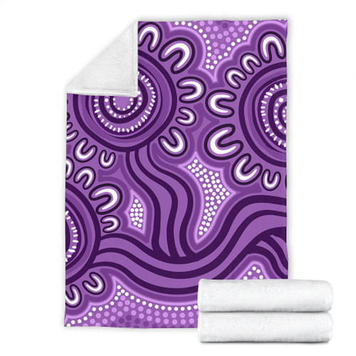 Australia Aboriginal Blanket - Dot Patterns From Indigenous Australian Culture (Purple) Blanket Australia Aboriginal Blanket - Dot Patterns From Indigenous Australian Culture (Purple) Blanket