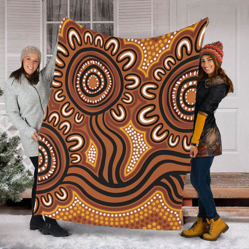 Australia Aboriginal Blanket - Dot Patterns From Indigenous Australian Culture (Brown) Blanket Australia Aboriginal Blanket - Dot Patterns From Indigenous Australian Culture (Brown) Blanket