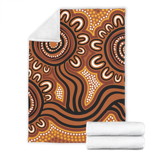 Australia Aboriginal Blanket - Dot Patterns From Indigenous Australian Culture (Brown) Blanket Australia Aboriginal Blanket - Dot Patterns From Indigenous Australian Culture (Brown) Blanket