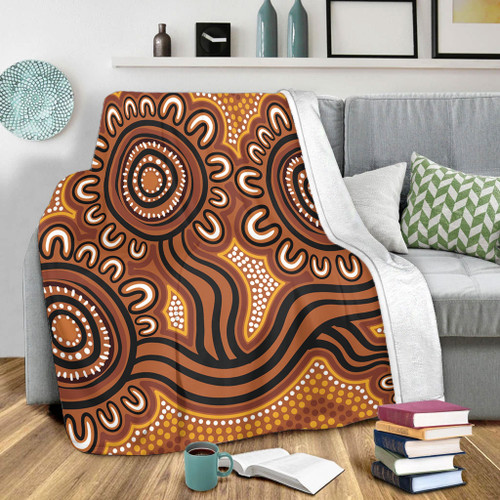 Australia Aboriginal Blanket - Dot Patterns From Indigenous Australian Culture (Brown) Blanket Australia Aboriginal Blanket - Dot Patterns From Indigenous Australian Culture (Brown) Blanket