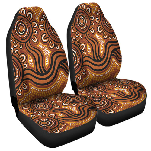 Australia Aboriginal Car Seat Cover - Dot Patterns From Indigenous Australian Culture (Brown) Car Seat Cover Australia Aboriginal Car Seat Cover - Dot Patterns From Indigenous Australian Culture (Brown) Car Seat Cover