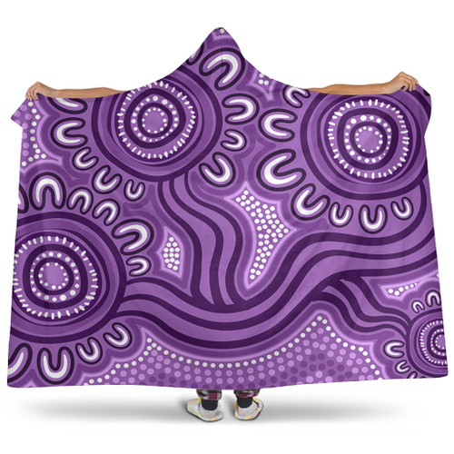 Australia Aboriginal Hooded Blanket - Dot Patterns From Indigenous Australian Culture (Purple) Hooded Blanket Australia Aboriginal Hooded Blanket - Dot Patterns From Indigenous Australian Culture (Purple) Hooded Blanket