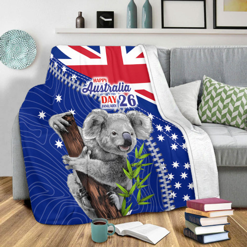 Australia Australia Day Blanket - Koala Happy Australia Day Blanket Australia Australia Day Blanket - Koala Happy Australia Day Blanket