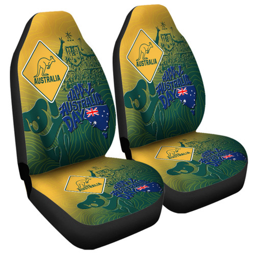 Australia Australia Day Car Seat Cover - Australia Coat Of Arms Kangaroo And Koala Sign Car Seat Cover Australia Australia Day Car Seat Cover - Australia Coat Of Arms Kangaroo And Koala Sign Car Seat Cover