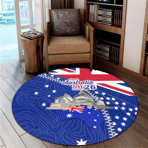 Australia Australia Day Round Rug - Happy Australia Day Round Rug Australia Australia Day Round Rug - Happy Australia Day Round Rug