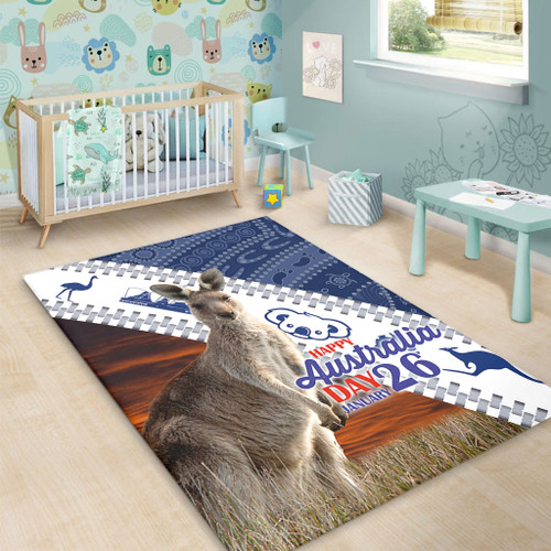 Australia Australia Day Area Rug - Kangaroo Happy Australia Day Aboriginal Pattern Area Rug Australia Australia Day Area Rug - Kangaroo Happy Australia Day Aboriginal Pattern Area Rug