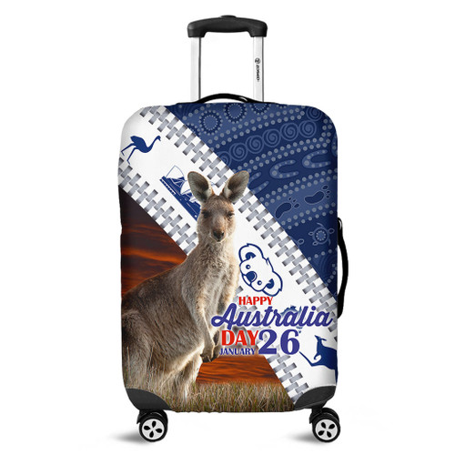 Australia Australia Day Luggage Cover - Kangaroo Happy Australia Day Aboriginal Pattern Luggage Cover Australia Australia Day Luggage Cover - Kangaroo Happy Australia Day Aboriginal Pattern Luggage Cover