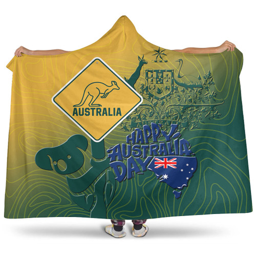 Australia Australia Day Hooded Blanket - Australia Coat Of Arms Kangaroo And Koala Sign Hooded Blanket Australia Australia Day Hooded Blanket - Australia Coat Of Arms Kangaroo And Koala Sign Hooded Blanket