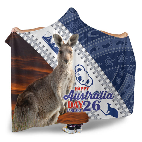 Australia Australia Day Hooded Blanket - Kangaroo Happy Australia Day Aboriginal Pattern Hooded Blanket Australia Australia Day Hooded Blanket - Kangaroo Happy Australia Day Aboriginal Pattern Hooded Blanket