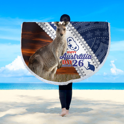 Australia Australia Day Beach Blanket - Kangaroo Happy Australia Day Aboriginal Pattern Beach Blanket Australia Australia Day Beach Blanket - Kangaroo Happy Australia Day Aboriginal Pattern Beach Blanket