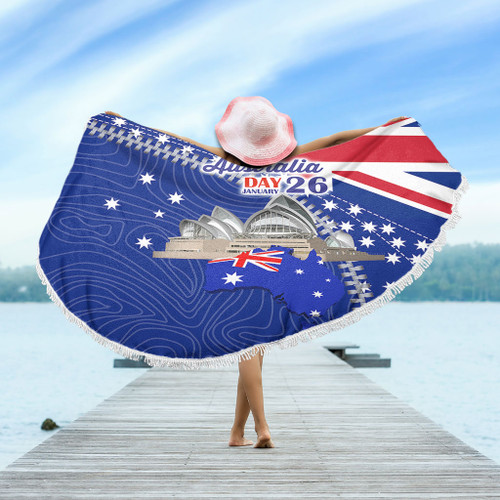 Australia Australia Day Beach Blanket - Happy Australia Day Beach Blanket Australia Australia Day Beach Blanket - Happy Australia Day Beach Blanket