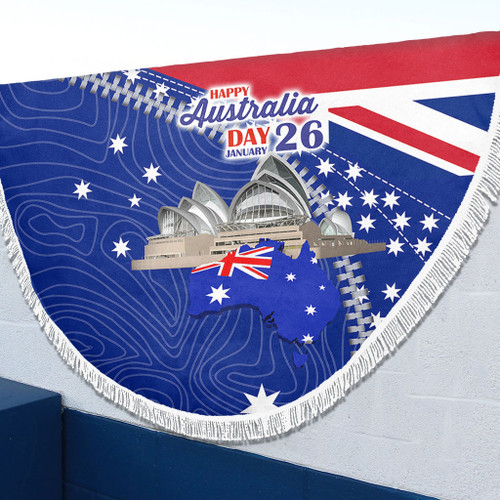 Australia Australia Day Beach Blanket - Happy Australia Day Beach Blanket Australia Australia Day Beach Blanket - Happy Australia Day Beach Blanket
