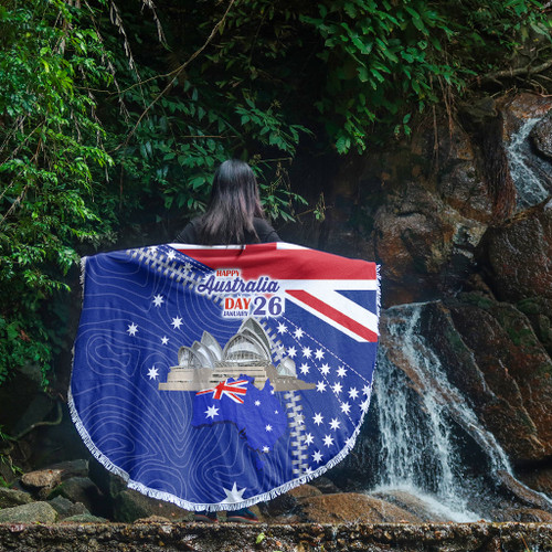 Australia Australia Day Beach Blanket - Happy Australia Day Beach Blanket Australia Australia Day Beach Blanket - Happy Australia Day Beach Blanket