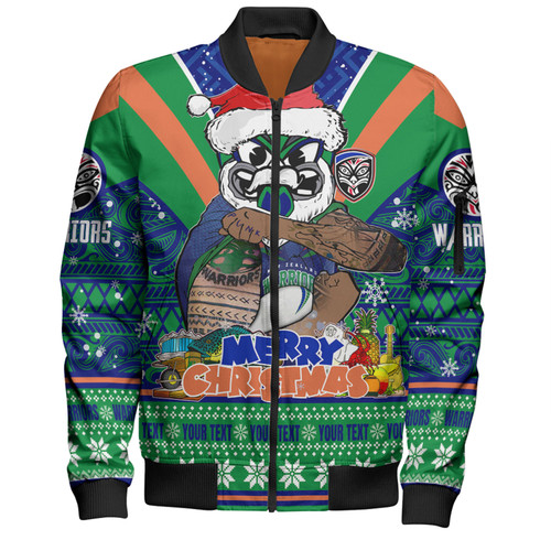 New Zealand Warriors Christmas Custom Bomber Jacket - Warriors Santa Aussie Big Things Bomber Jacket New Zealand Warriors Christmas Custom Bomber Jacket - Warriors Santa Aussie Big Things Bomber Jacket