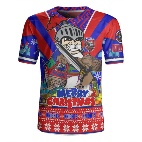 Newcastle Knights Christmas Custom Rugby Jersey - Newcastle Knights Santa Aussie Big Things Rugby Jersey
