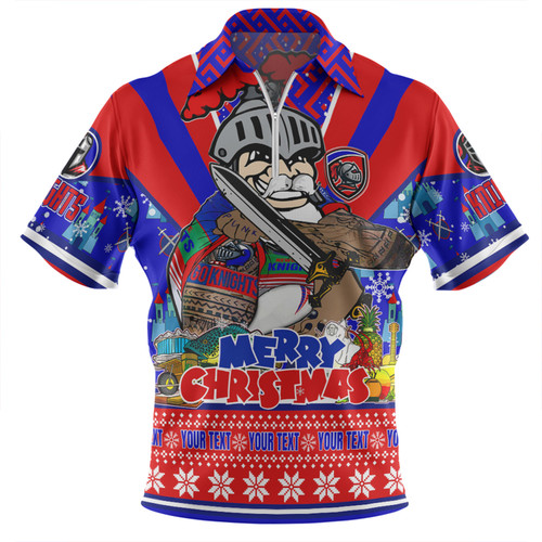 Newcastle Knights Christmas Custom Zip Polo Shirt - Newcastle Knights Santa Aussie Big Things Zip Polo Shirt Newcastle Knights Christmas Custom Zip Polo Shirt - Newcastle Knights Santa Aussie Big Things Zip Polo Shirt