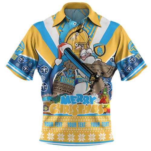Gold Coast Titans Christmas Custom Polo Shirt - Gold Coast Titans Santa Aussie Big Things Polo Shirt Gold Coast Titans Christmas Custom Polo Shirt - Gold Coast Titans Santa Aussie Big Things Polo Shirt