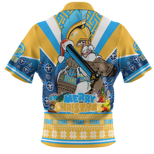 Gold Coast Titans Christmas Custom Hawaiian Shirt - Gold Coast Titans Santa Aussie Big Things Hawaiian Shirt Gold Coast Titans Christmas Custom Hawaiian Shirt - Gold Coast Titans Santa Aussie Big Things Hawaiian Shirt