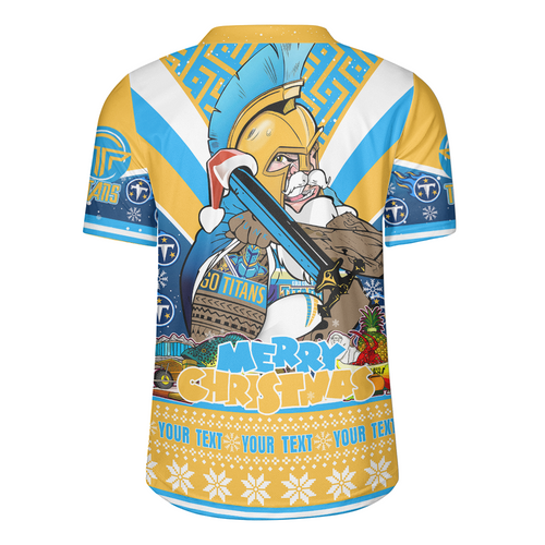 Gold Coast Titans Christmas Custom Rugby Jersey - Gold Coast Titans Santa Aussie Big Things Rugby Jersey