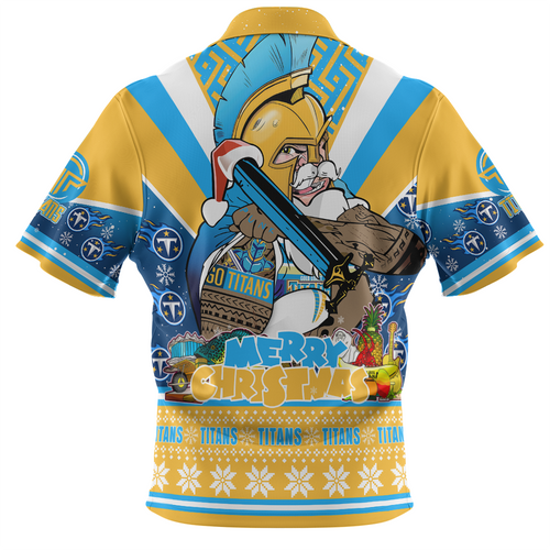 Gold Coast Titans Christmas Custom Zip Polo Shirt - Gold Coast Titans Santa Aussie Big Things Zip Polo Shirt Gold Coast Titans Christmas Custom Zip Polo Shirt - Gold Coast Titans Santa Aussie Big Things Zip Polo Shirt