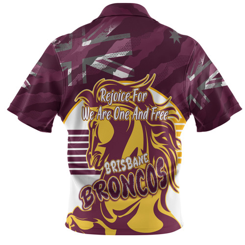 Brisbane Broncos Hawaiian Shirt - Happy Australia Day We Are One And Free Brisbane Broncos Hawaiian Shirt - Happy Australia Day We Are One And Free