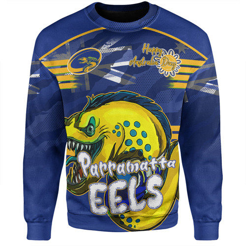 Parramatta Eels Sweatshirt - Happy Australia Day We Are One And Free