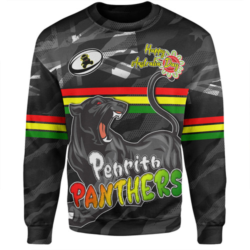 Penrith Panthers Sweatshirt - Happy Australia Day We Are One And Free