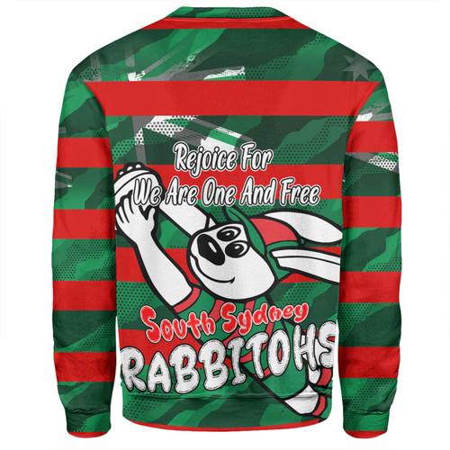 South Sydney Rabbitohs Sweatshirt - Happy Australia Day We Are One And Free South Sydney Rabbitohs Sweatshirt - Happy Australia Day We Are One And Free