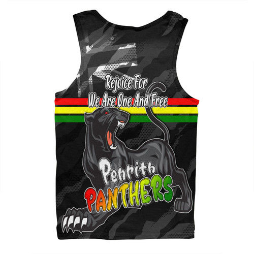 Penrith Panthers Men Singlet - Happy Australia Day We Are One And Free Penrith Panthers Men Singlet - Happy Australia Day We Are One And Free