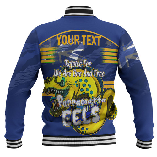 Parramatta Eels Baseball Jacket - Happy Australia Day We Are One And Free Parramatta Eels Baseball Jacket - Happy Australia Day We Are One And Free
