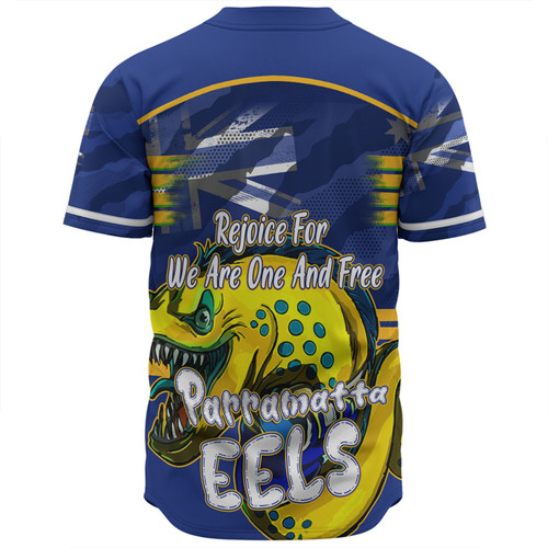 Parramatta Eels Baseball Shirt - Happy Australia Day We Are One And Free Parramatta Eels Baseball Shirt - Happy Australia Day We Are One And Free