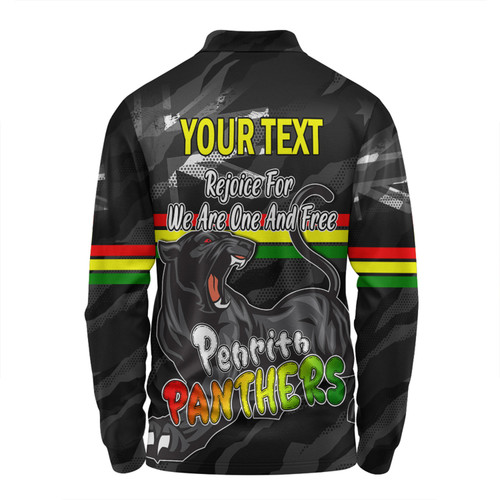 Penrith Panthers Long Sleeve Polo Shirt - Happy Australia Day We Are One And Free Penrith Panthers Long Sleeve Polo Shirt - Happy Australia Day We Are One And Free