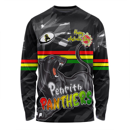 Penrith Panthers Long Sleeve T-shirt - Happy Australia Day We Are One And Free