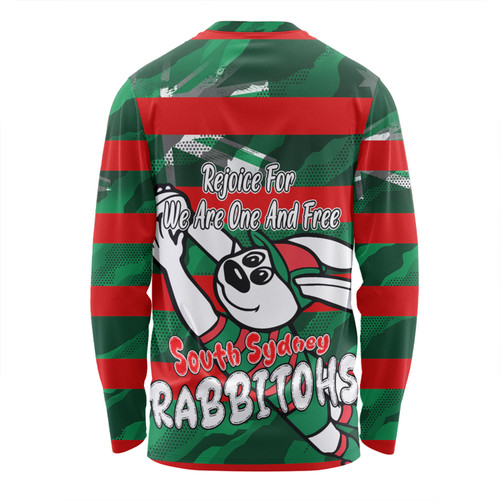 South Sydney Rabbitohs Long Sleeve T-shirt - Happy Australia Day We Are One And Free South Sydney Rabbitohs Long Sleeve T-shirt - Happy Australia Day We Are One And Free