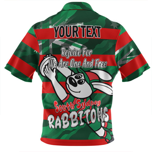 South Sydney Rabbitohs Zip Polo Shirt - Happy Australia Day We Are One And Free South Sydney Rabbitohs Zip Polo Shirt - Happy Australia Day We Are One And Free