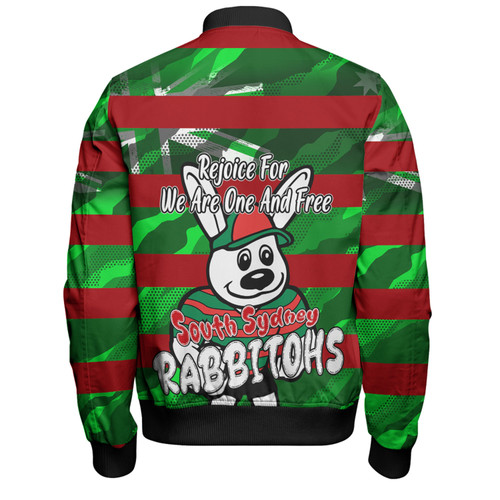 South Sydney Rabbitohs Bomber Jacket - Happy Australia Day We Are One And Free V2 South Sydney Rabbitohs Bomber Jacket - Happy Australia Day We Are One And Free V2